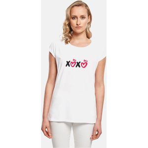 POD Ladies Valentines Day - XOXO Extended Shoulder Tee