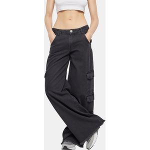 Urban Classics Ladies Mid Waist Cargo Denim Pants
