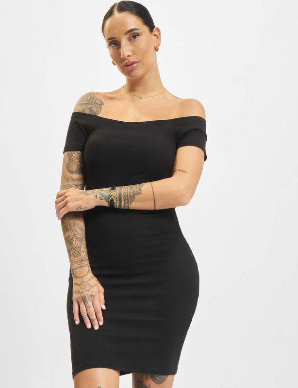 Urban Classics Ladies Off Shoulder Rib Dress