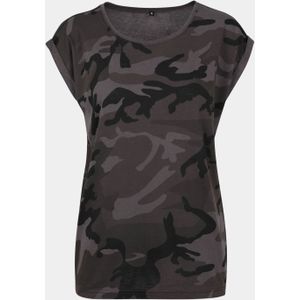 Build Your Brand Ladies Extended Shoulder Camo Tee