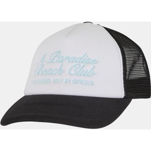 PEQUS A Paradise Beach Club Curved Logo Trucker Cap