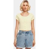 Urban Classics Ladies Cropped Button Up Rib Tee
