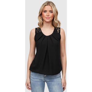 Cloud5ive Damen Chiffon Top mit Spitzendetails