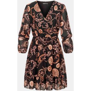 Cloud5ive Chiffon V-Neck und Ornamentprint Dress
