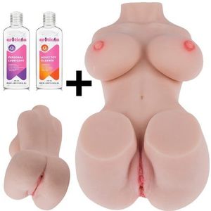 Stormy Sekspop voor Mannen - Masturbator Grote Borsten En Billen - Sekspop + Glijmiddel 200ml + Toycleaner 200ml