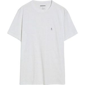 ARMDANGELS - Jaames - Shirt - Zwart/Wit - Jersey, Ronde Hals, Kwartmouw