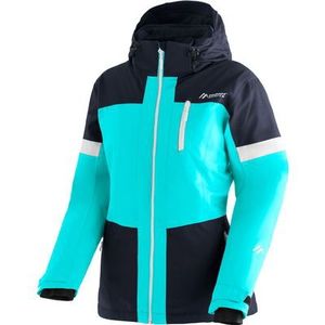 Maier Sports - Hanni - Dames Winterjack - Turquoise - Waterdicht - 3 Ritszakken - Capuchon