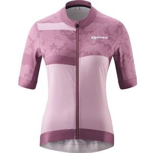 Gonso - SASSINA - Fietsshirt - Donkerpaars - Dames - Korte Mouwen - Ademend Fietstricot met Achterzak