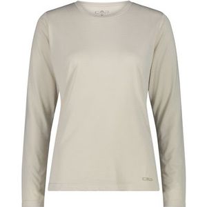 CMP - L/S Jacquard T-Shirt - Dames - Beige/Grijs - Katoen