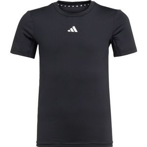 adidas - Techfit Tee - Sportshirt - Zwart/Grijs