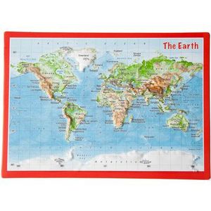 Georelief 3D Reliefpostkarte Welt