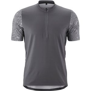 Heren - Fiets Trui - Grijs - Quick-Dry - Slim Fit - Korte Mouwen