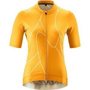 Dames - Fiets Trui - Goudkleur - Korte Mouwen - Slim Fit - 86% Polyester, 14% Elastaan