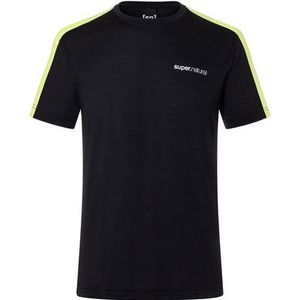 super.natural - ALARM RUNNING TEE - Sportshirt - Zwart - Merino - Korte Mouwen