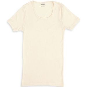 Engel - Womens Unterhemd S/S - Merino Ondergoed - Wit/Grijs - 70% Wol, 30% Zijde
