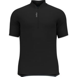 Fietsshirt Odlo Men S/U Collar S/S 1/2 Zip Essential Black