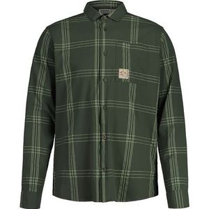 Maloja - AlblanM - Overhemd - Olijfgroen - Stretch, UV-bescherming, 88% polyamide, 12% polyester
