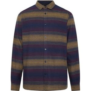 KnowledgeCotton Apparel Heren Loose Fit Striped Overhemd