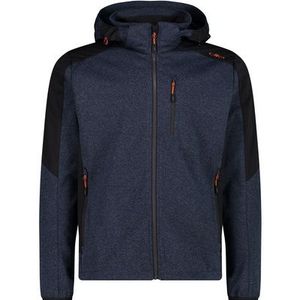 CMP - Jacket Zip Hood - Softshelljack - Blauw - 95% Polyester - Winddicht