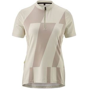 Dames - Fiets Trui - Lichtgrijs - Quick-Dry - Slim Fit - Korte Mouwen