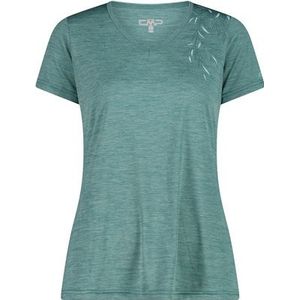 CMP - Dames-T-shirt - Gemarmerd - Casual Pasvorm - Brede Hals