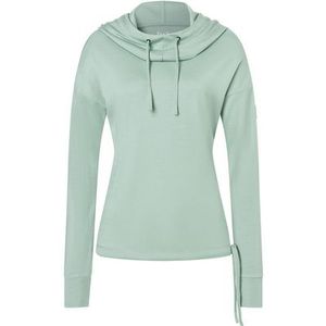 super.natural - Funnel Bio Hoodie - Merinohoodie - Grijs/Groen