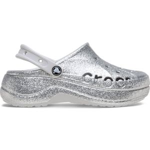 Crocs Baya Platform Glitter Klompen Damen Silver 34