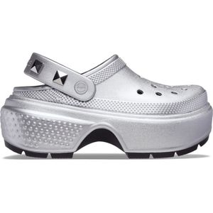 Crocs Stomp Metallic Klompen Unisex Silver 36