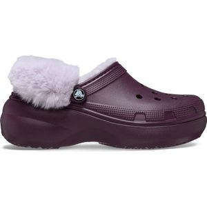 Crocs Classic Platform Fuzz Lined Klompen Damen Plush Plum 41