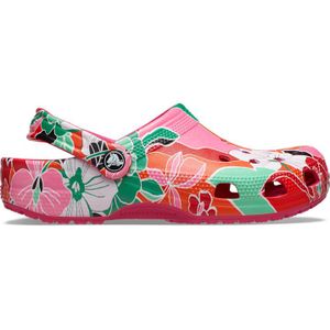 Crocs Classic Woodcut Floral Klompen Unisex Dragon Fruit 38