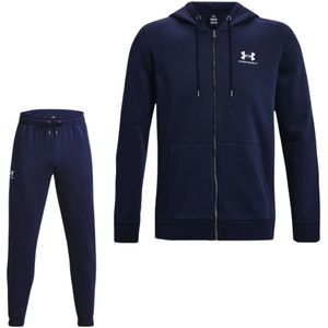 Under Armour Essential Fleece Trainingspak Full-Zip Hooded Donkerblauw Wit