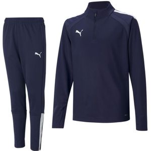 PUMA teamLIGA Trainingspak Kids Donkerblauw