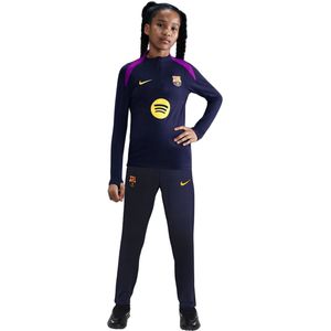 Nike FC Barcelona Strike Trainingspak 1/4-Zip 2025-2026 Kids Donkerblauw Felpaars Goud