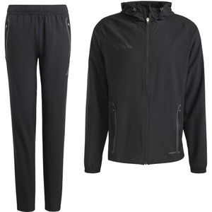 adidas Tiro 25 Vis Tech Competition Hooded Trainingspak Full-Zip Kids Zwart Donkergrijs