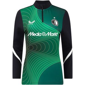 Castore Feyenoord Pre-Match Trainingstrui 1/4-Zip 2024-2025 Dames Groen Zwart Wit