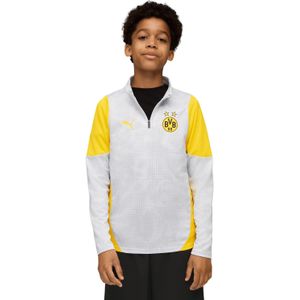 PUMA - Borussia Dortmund Trainingstrui 1/4-Zip 2025-2026 - Zilver Geel - Kids