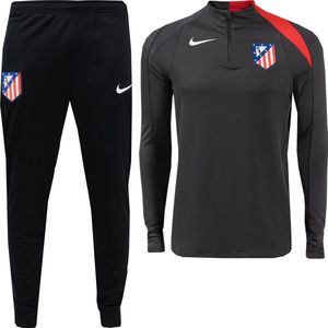 Nike Atletico Madrid Strike Trainingspak 1/4-Zip 2025-2026 Grijs Zwart Rood Wit