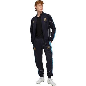 PUMA Olympique Marseille Pre-Match KING Anthem Trainingspak Full-Zip 2025-2026 Donkerblauw Lichtblauw