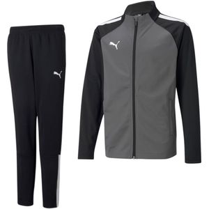 PUMA teamLIGA Full-Zip Trainingspak Kids Grijs Zwart
