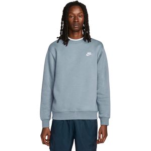 Nike - Sportswear Club Fleece Crew Sweater - Blauwgrijs Wit