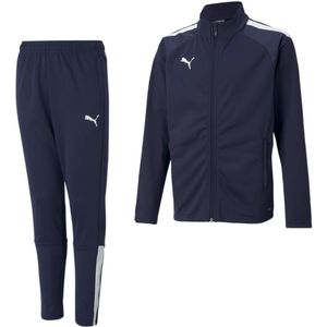 PUMA teamLIGA Full-Zip Trainingspak Kids Donkerblauw Zwart