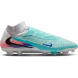 Nike Phantom 6 High Elite Gras Voetbalschoenen (FG) Zilver Turquoise Oranje Blauw