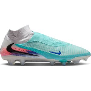 Nike Phantom 6 High Elite Gras Voetbalschoenen (FG) Zilver Turquoise Oranje Blauw