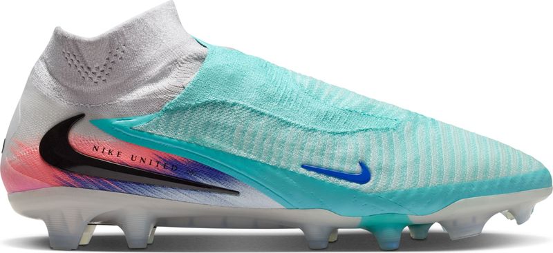 Nike Phantom 6 High Elite Gras Voetbalschoenen (FG) Zilver Turquoise Oranje Blauw