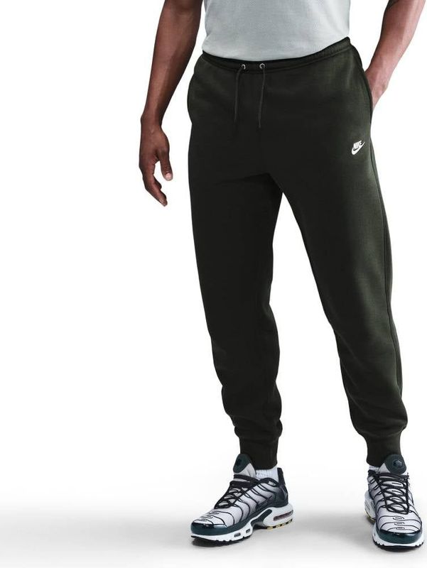 Nike - Sportswear Club Fleece - Joggingbroek - Donkergroen - Wit