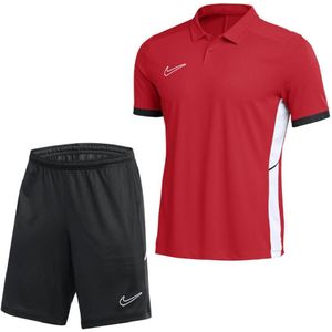 Nike Academy 25 Polo Trainingsset Kids Rood Zwart