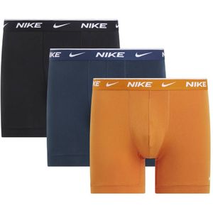 Nike Everyday Cotton Boxershort Brief 3-Pack Oranje Donkerblauw Zwart