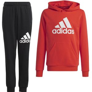 adidas Essentials Big Logo Hoodie Joggingpak Kids Rood Zwart Wit