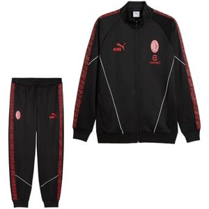 PUMA AC Milan Pre-Match KING Anthem Trainingspak Full-Zip 2025-2026 Zwart Rood Wit