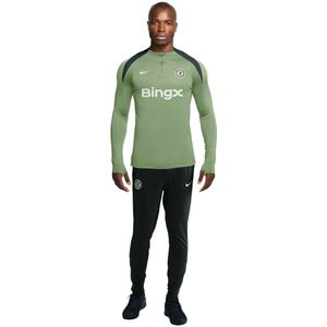 Nike Chelsea Strike Trainingspak 1/4-Zip 2025-2026 Grijsgroen Donkergroen Wit
